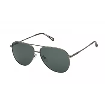 ZADIG & VOLTAIRE Gafas de sol de mujer SZV378-580568 - Montura de acetato negra, lentes de policarbonato grises, 58 mm