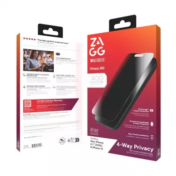 ZAGG InvisibleShield Glass Elite Privacy 360 Protección de pantalla para iPhone 14 Pro Max