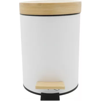 Zeller papelera de pedal para cosméticos 3,0 L bambú, blanca (18908)
