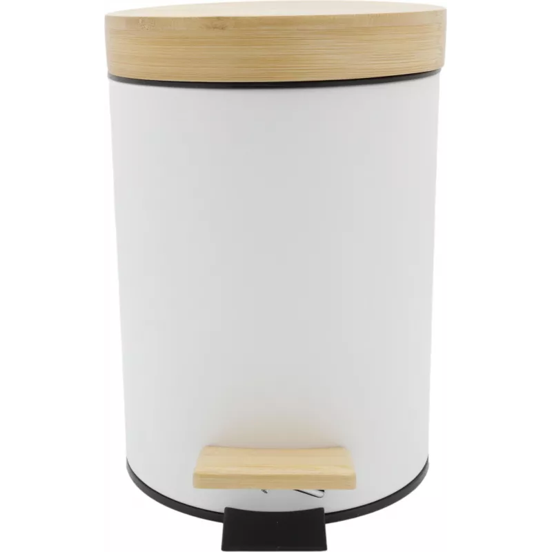 Zeller papelera de pedal para cosméticos 3,0 L bambú, blanca (18908)