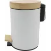 Zeller papelera de pedal para cosméticos 3,0 L bambú, blanca (18908)