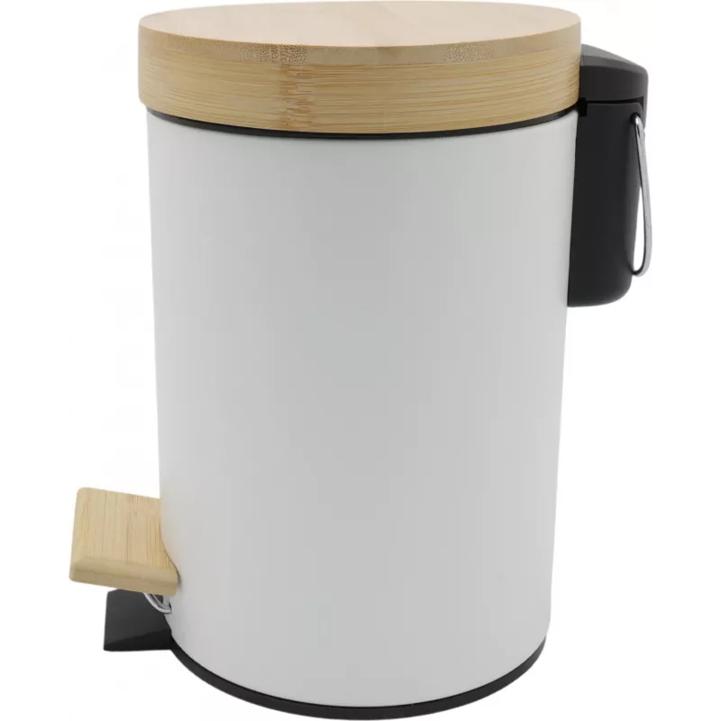 Zeller papelera de pedal para cosméticos 3,0 L bambú, blanca (18908)