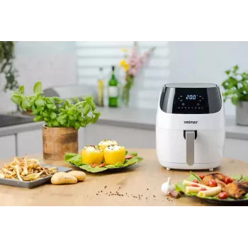 Zelmer ZAF5501W freidora de aire sin aceite, 5L, 1500W, panel táctil digital, blanca