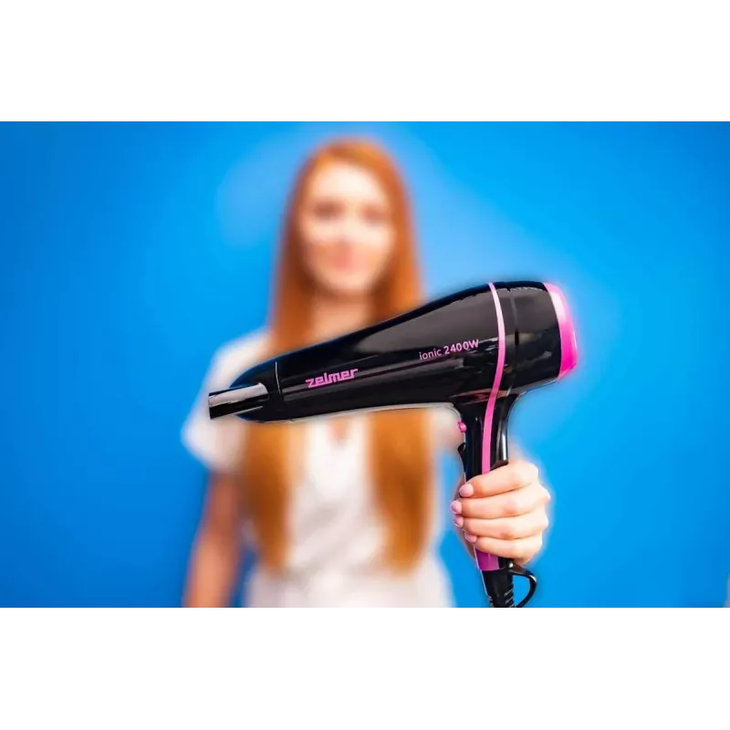 Zelmer ZHD8360 Secador de pelo iónico 2200W negro/plata con difusor