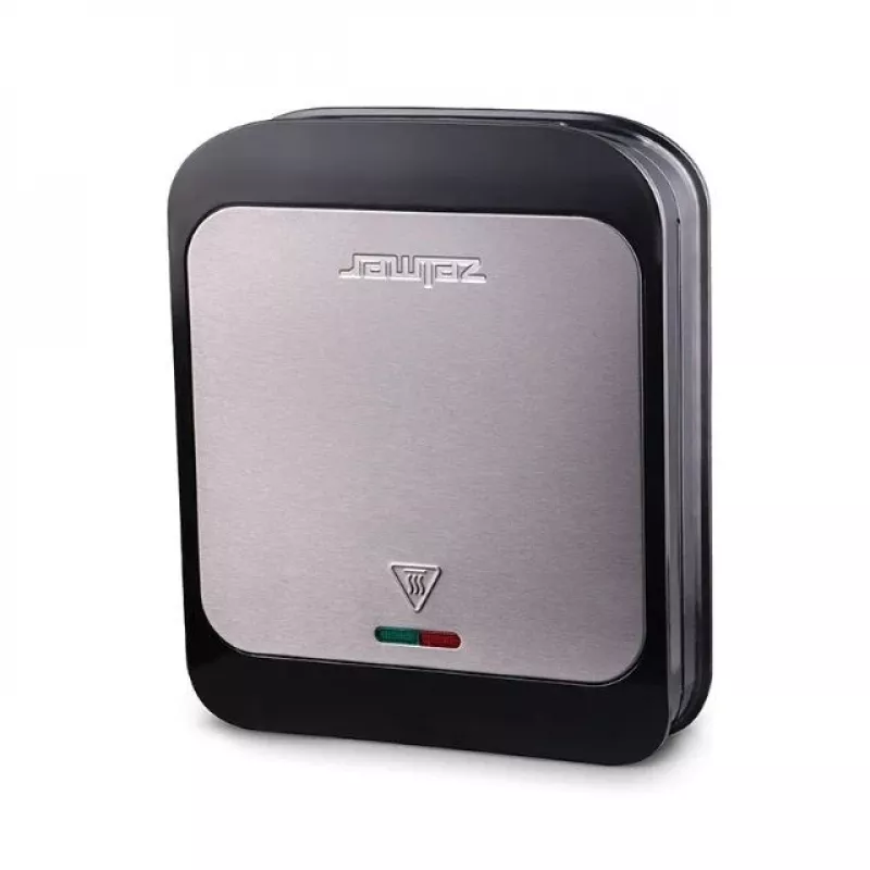 Zelmer ZSM7410 1200W sandwichera para 4 sándwiches, placas antiadherentes, acero inoxidable/negro