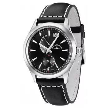 ZENO MAN 6662-7004Q-G1 Reloj de cuarzo suizo de hombre 42mm esfera negra correa de piel