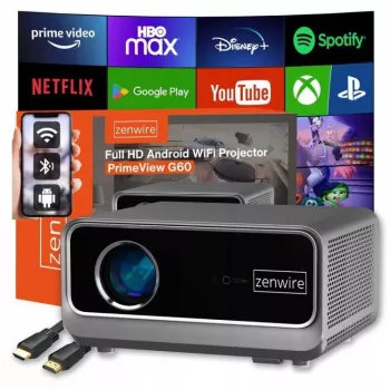 ZENWIRE G60 proyector portátil Android Google TV Full HD 4K 39000 lúmenes WiFi Smart