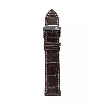 Zeppelin Correa de piel Marrón, 20 mm – Piel auténtica, hebilla de acero inoxidable