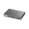 ZyXEL GS1350-18HP-EU0101F Switch Gigabit PoE+ Smart Managed con 16 puertos PoE+ y 2 uplinks SFP, presupuesto 250W