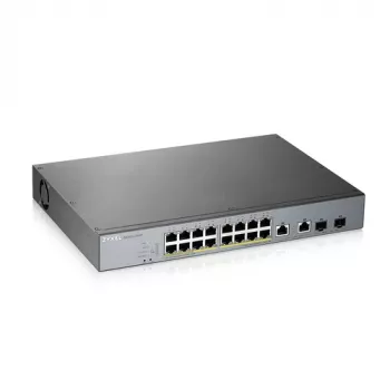 ZyXEL GS1350-18HP-EU0101F Switch Gigabit PoE+ Smart Managed con 16 puertos PoE+ y 2 uplinks SFP, presupuesto 250W