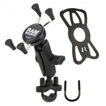 RAM Mounts Soporte para teléfono X-Grip con montaje en manillar con abrazadera en U (RAM-B-149Z-UN7)