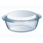 PYREX Essentials Fuente de vidrio con tapa, 2,1L, redonda, vidrio borosilicato, transparente, Ø19cm