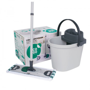 Set de mopa plana ECO EGO CIRCULAR POWER con cubo de 13 l y escurridor