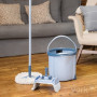 YORK Rotary MOP SPECIAL Set de limpieza de suelos con escurridor de pedal, cubo de 12L, mango telescópico, 2 cabezales de microfibra