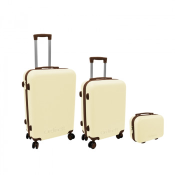 ORDINETT Set de 3 maletas, 60 l + 43 l + 15 l, blanco