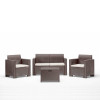 BICA conjunto de muebles de jardín Nebraska 2 beige – set de balcón de 3 piezas con 2 sillones y mesa de centro