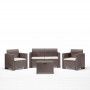 BICA conjunto de muebles de jardín Nebraska 2 beige – set de balcón de 3 piezas con 2 sillones y mesa de centro