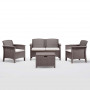 BICA Conjunto de muebles de balcón Venezia para 2 personas – Resina efecto ratán marrón, 2 sillones + mesa de centro, protección UV, cojines incluidos