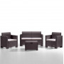 BICA Conjunto de muebles de jardín Nebraska 2 marrón – 2 sillones y mesa de centro, efecto ratán, resistente a los rayos UV