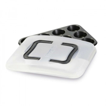 GUARDINI Molde de horno 12 uds. con tapa de transporte Bake Away 27 x 35 x 3 cm