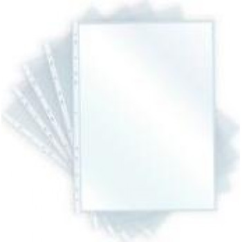 PAVO Funda perforada A4, polipropileno, 0,08 mm, transparente, perforación universal, borde reforzado, apertura superior, 1 ud. 8018956