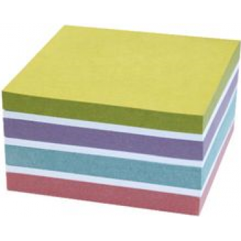 Kores Cubo de notas adhesivas recicladas Recycling Pastell Notizen 75 x 75 mm, 450 hojas, papel reciclado, adherencia segura, 1 cubo N47463