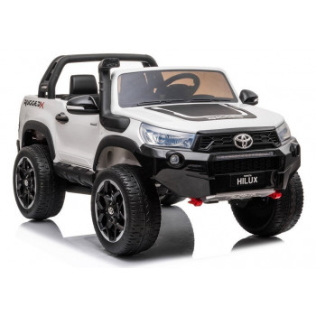 LEAN CARS Coche eléctrico ride-on Toyota Hilux Blanco 12V con mando a distancia para padres
