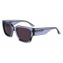 Karl Lagerfeld Unisex KL6142S-020 gafas de sol cuadradas, montura negra, lentes grises, 55mm