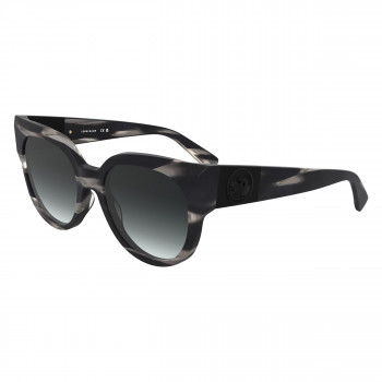 Longchamp LO779S-8 gafas de sol mujer, montura cuadrada de acetato, cristales degradados grises, 53-19-140