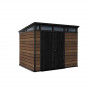 KETER caseta de jardín Deco Pent 9x7 nogal