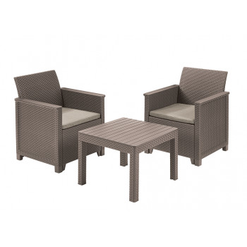 KETER conjunto de muebles de jardín Elodie conjunto de balcón con mesa Classic beige