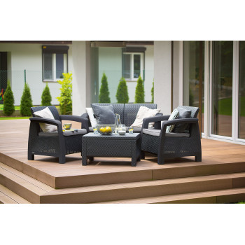 KETER Conjunto de muebles de jardín Bahamas Set gris