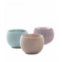 KETER Set de macetas Cozies Trio lila/beige/azul claro