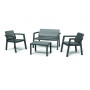 KETER conjunto de muebles de jardín Emily patio set con cojines gris/gris claro