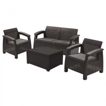 KETER conjunto de muebles de jardín Corfu Box Set gris