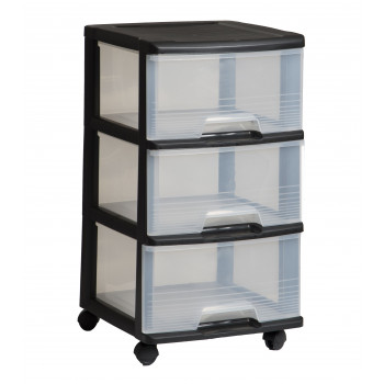 CURVER sistema de 3 cajones 20L sistema de cajones 37x39x61cm negro/transparente