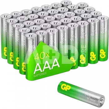 Pack de pilas alcalinas AAA GP 03024AETA-B40 — 40 unidades, Micro (AAA) Super Alkaline