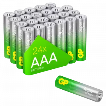 Pilas GP Super Alkaline AAA 1,5 V — pack de 24 (modelo 03024AETA-B24)