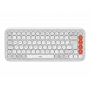 Teclado inalámbrico LOGITECH - Pop Icon Keys - Off White y naranja Qwertz alemán