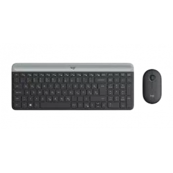 LOGITECH conjunto de teclado y ratón inalámbricos finos Mk470 - graphite Qwerty cze