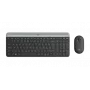 LOGITECH conjunto de teclado y ratón inalámbricos finos Mk470 - graphite Qwerty cze