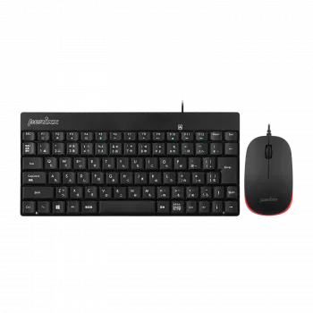 Perixx PERIDUO-212 DE, conjunto de teclado y ratón Mini-USB, Negro