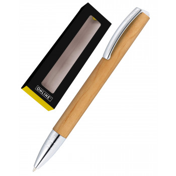 ONLINE 36122 Vision Nature Maple – bolígrafo de bola giratorio, M, recambio negro, caja de regalo