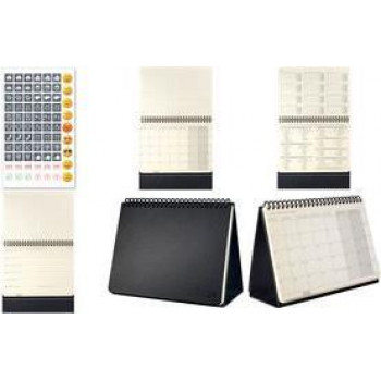 SIGEL Conceptum C2481 Calendario mensual de sobremesa 2024, negro, 144 páginas