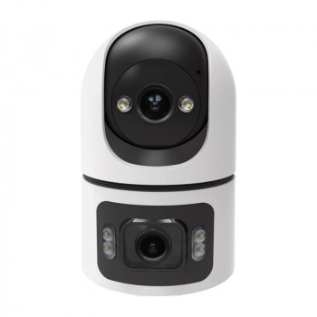 MOES WCM-Q09 cámara interior Wi-Fi de doble objetivo con alimentación USB
